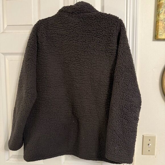 NWT Zenana Full Zip Sherpa Jacket - Dark Gray - Medium - Picture 2 of 3